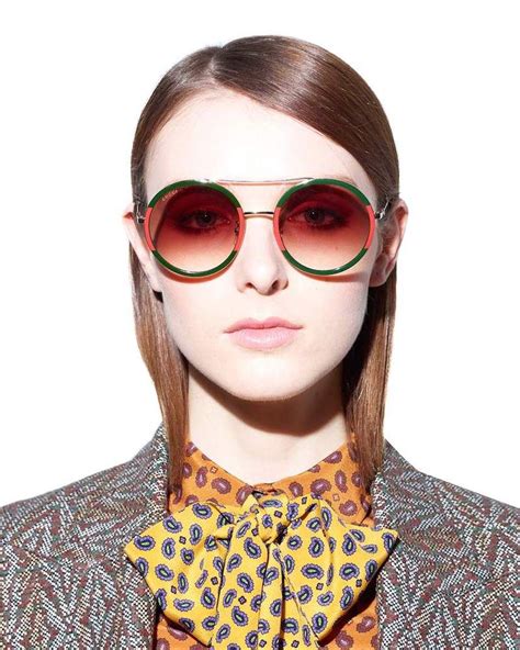 gucci round sunglasses red and green|Gucci aviator style sunglasses.